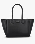 Emporio Armani Grana Black Leather Winged Shopper Bag - Front view