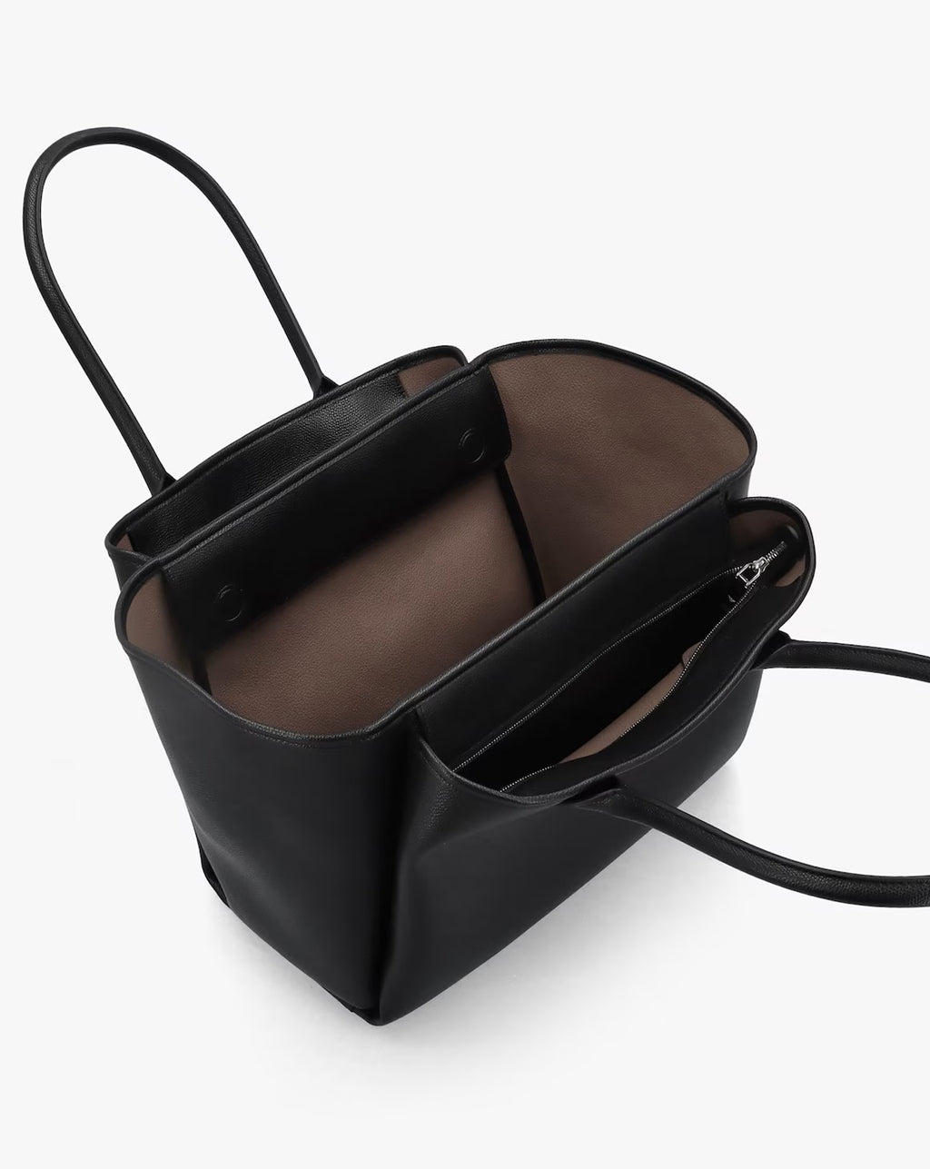 Emporio Armani Grana Black Leather Winged Shopper Bag - Side view