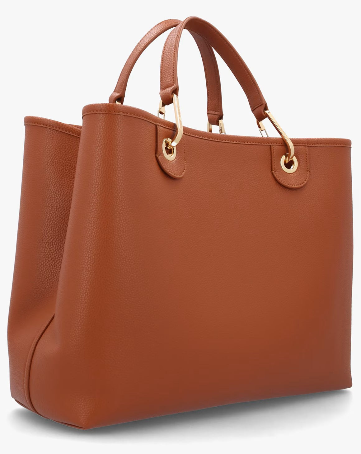 Emporio Armani Tan Pebbled Shopper With Pouch - Interior view
